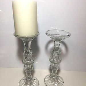 Clear Glass Candle Holders